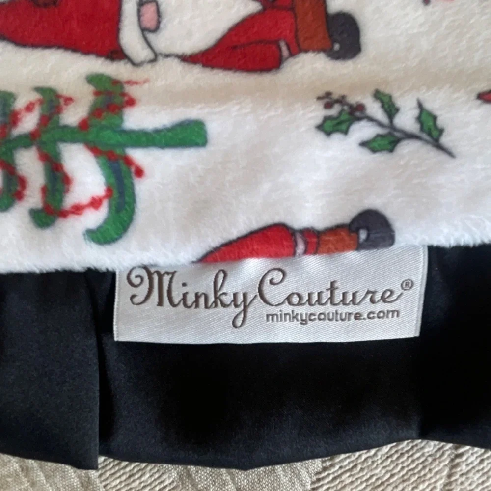 Minky Couture Mini Security Blanket Christmas Gnome Holiday Red Black‎ 10x18